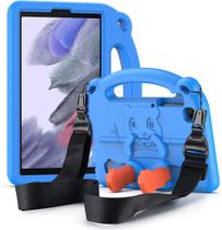 Capa infantil para Samsung Galaxy Tab A7 Lite (SM-T220/SM-T225), capa leve de proteção total à prova de choque com alça, suporte e alça de ombro, azul