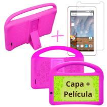 Capa infantil Rosa com suporte Adaptável p/ Tablet M7 Nb362 + Película Vidro Capa infantil Rosa com suporte Adaptável p/ Tablet M7 Nb362 + Película Vidro