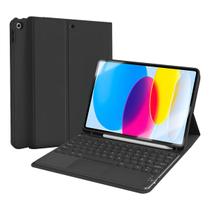 Capa ipad 10 geração 10,9 wb com teclado trackpad espaço pencil preta
