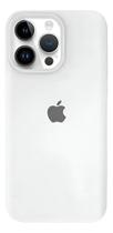 Capa iPhone 13 Silicone Aveludada Branco Lisa