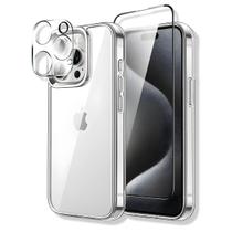 Capa iPhone 16 Space Clear + Película Tela 3D + Proteção Câmera Anti Impacto Capa iPhone 16 Space Clear + Película Tela 3D + Proteção Câmera Anti Impacto