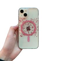 Capa iPhone Transparente Glitter Rosa Capa iPhone Transparente Glitter Rosa