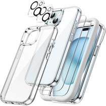 Capa JeTech 5 em 1 para iPhone 15 Plus de 6,7 polegadas com protetores Capa JeTech 5 em 1 para iPhone 15 Plus de 6,7 polegadas com protetores