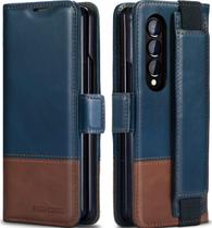 Capa KeziHome: carteira de couro genuíno Galaxy Z Fold 4 5G
