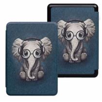 Capa Kindle Paperwhite Geração k6 2022 - Silicone Flexível e Sensor Magnético - Vertical Van Gogh - Elefante - Pequeno Príncipe
