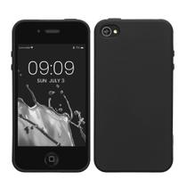 Capa kwmobile para iPhone 4/4S TPU flexível preta fina Capa kwmobile para iPhone 4/4S TPU flexível preta fina