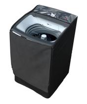 Capa Lavadora Brastemp 12kg BWK Zíper Transparente Preta