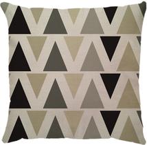 Capa linho cru triangulos preto cinza e branco