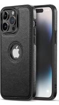 Capa LIREY compatível para iPhone 16 Pro Max 6.9 em couro preta