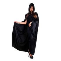 Capa Longa Capuz Fantasia Halloween Adulto Touca Morte Zumbi Vampiro Drácula Chapeuzinho Vermelho Ravena Mago Feiticeiro