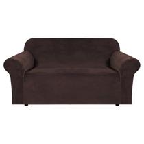 Capa Loveseat H.VERSAILTEX Stretch Velvet Ultra Grossa Marrom