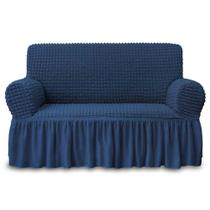 Capa Loveseat NICEEC Blue de 2 lugares de alta elasticidade com saia