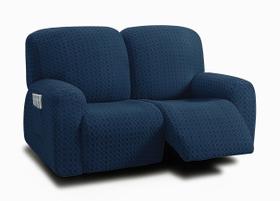 Capa Loveseat ULTICOR Jacquared, 6 peças, azul marinho, 122 a 165 cm