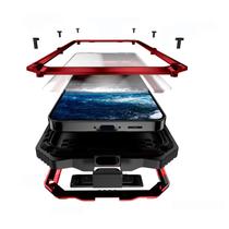 Capa Lunivop para Samsung Galaxy S24 FE de metal resistente vermelha