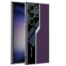 Capa Lunivop Samsung S24 Ultra de 6,8" com moldura de couro TPU roxa