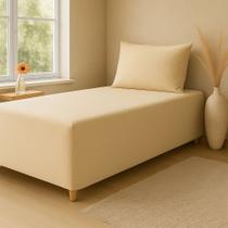 Capa Luva 2 peças Solteirão Luxo para Cama Box/Colchão Percal 400 Fios Toque Macio 50 x 1,10 x 2,00
