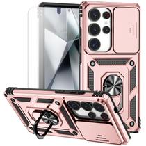 Capa M MAIKEZI para Samsung Galaxy S25 Ultra de nível militar em ouro rosa