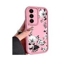 Capa Macia Com Estampa De Flores Para Samsung Galaxy A56 A16 A17 A55 A54 A26 A36 5G S24 FE S23 S22