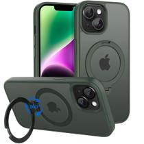 Capa Magnética CACOE para iPhone 13/14 (6,1") com Suporte 360° - Verde Escuro Capa Magnética CACOE para iPhone 13/14 (6,1") com Suporte 360° - Verde Escuro