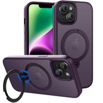 Capa Magnética CACOE para iPhone 13/14 (6,1") com Suporte - Cor Roxa