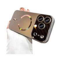 Capa Magnética Com Protetor De Lente De Vidro Fosco Para iPhone 17 16 15 14 13 pro Max Com