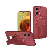 Capa Magnética De Carbono Com Suporte Para Moto G35 G54 G55 G56 G75 G84 G86 G24 5G Edge 50 60 Com