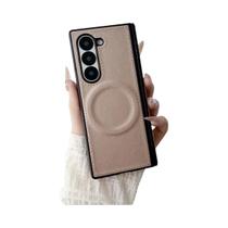 Capa Magnética De Couro PU Para Samsung Z Fold 7 6 5 4 3 ZFold7 Fold6 Fold5 Fold4 5G Com Proteção De