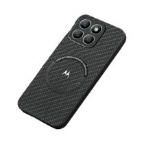 Capa Magnética De Couro Trançado Para Moto Edge 70 Fusion 60 Neo pro 50 G87/77/67/17 - Capa Retrô
