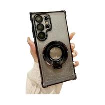 Capa Magnética De Silicone Com Glitter Para Samsung Galaxy S25 FE S24 S23 S22 plus Ultra A17