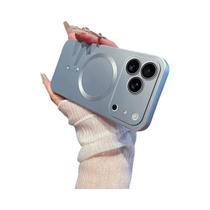 Capa Magnética Fina De Silicone Com Efeito Metálico Para Apple iPhone 17 16 15 14 13 12 11 X XS XR