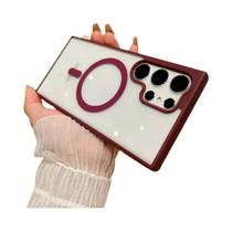 Capa Magnética Fosca Com Bumper De Acrílico Para Samsung Galaxy S24 S23 S22 Ultra plus Com