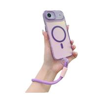 Capa Magnética Gradiente a Laser Com Cordão Para iPhone 12 a 17 pro Max, Antichoque E Compatível Com