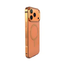 Capa Magnética Laranja De Titânio Para iPhone 17 pro Max Com Carregamento Sem Fio MagSafe E Proteção