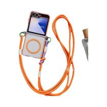 Capa Magnética Magsafe Com Alça Transversal Para Samsung Galaxy Z Flip 7 6 5 4 3 Flip6 Flip5 Flip4