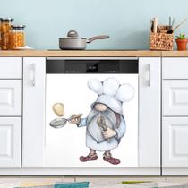 Capa magnética para lava-louças QUGRL Funny Gnome Baker 58,42 x 66,04 cm