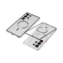 Capa Magnética Para Samsung Galaxy S25 S24 S23 Ultra plus Com Borda Metálica E Placa Traseira Fosca