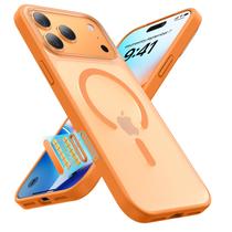 Capa magnética Peerock para iPhone 17 Pro Max, à prova de choque, 6,9", laranja