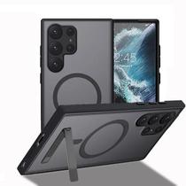 Capa Magnética Preta Com Suporte Para Samsung Galaxy S25 S24 Ultra plus S23 S22 - UYUXIO