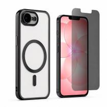 Capa Magnética Preto Para Iphone 17e+ Película Privacidade Capa Magnética Preto Para Iphone 17e+ Película Privacidade