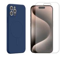 Capa Magnética safe Aveludada Compatível Com iPhone 15 Pro Max Pel Hidrogel