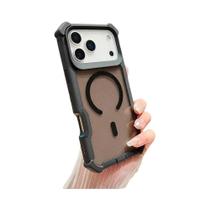 Capa Magnética Transparente Antichoque Com Glitter Para iPhone 17 16 15 14 13 12 pro Max Magsafe - NONE