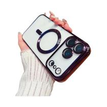 Capa Magnética Transparente De Luxo Com Carregamento Sem Fio Para iPhone Magsafe 17 16 15 14 pro Max