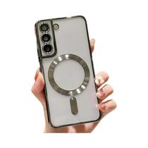Capa Magnética Transparente de Silicone para Samsung Galaxy S20, S21, S22, S23, S24 e Ultra