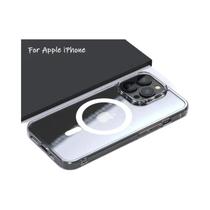 Capa Magnética Transparente Magsafe Para iPhone 16 15 11 13 12 14 pro Max XR X XS 8 plus Com Capa Magnética Transparente Magsafe Para iPhone 16 15 11 13 12 14 pro Max XR X XS 8 plus Com