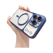 Capa Magnética Transparente Para Carregamento Sem Fio MagSafe Compatível Com iPhone 17 16 15 14 pro
