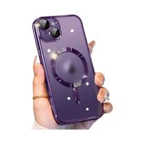 Capa Magnética Transparente Para Carregamento Sem Fio Para iPhone 15 14 13 12 11 Mini pro Max X XS