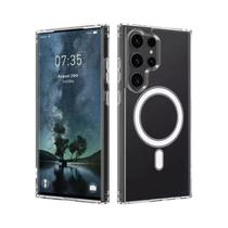 Capa Magnética Transparente Para Samsung Galaxy S24+ S21 FE S22 plus S23 Ultra plus Com Carregamento