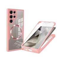 Capa Magnética Transparente Para Samsung Galaxy S26 S25 S24 Ultra S22 S23 FE Com Protetor De Tela E