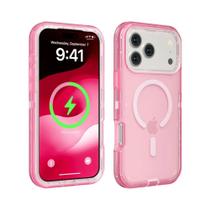 Capa Magnética Transparente Resistente Para Carregamento Sem Fio Para iPhone 17 16 15 14 13 12 pro