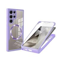 Capa Magnética Ultra Clara Para Samsung Galaxy S25 S24 S22 S23 FE Com Protetor De Tela PET E